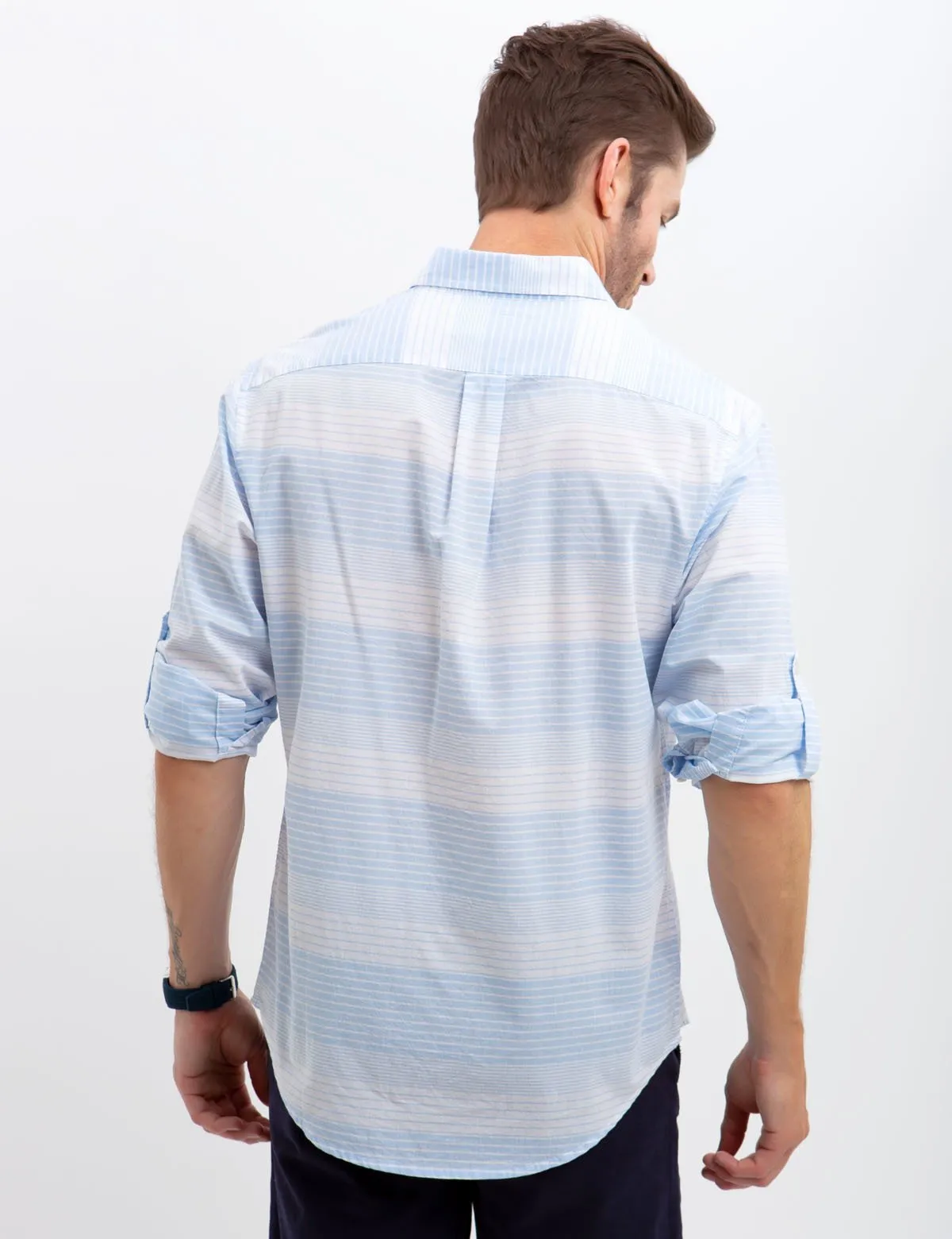 HORIZONTAL STRIPED POPLIN SHIRT sold by U.S. Polo Assn. product image thumbnail 4