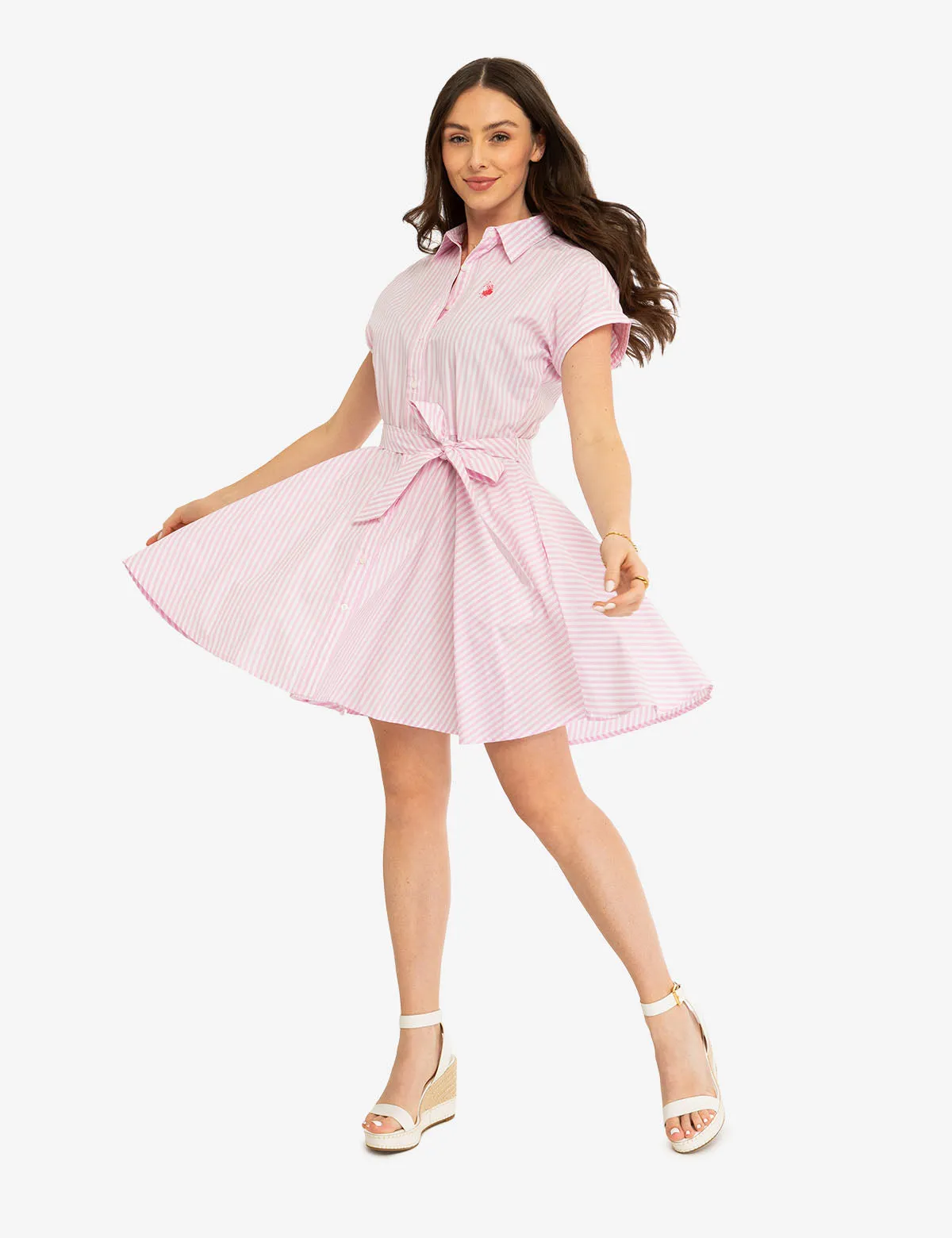 STRIPE DOLMAN SLEEVE DRESS sold by U.S. Polo Assn.