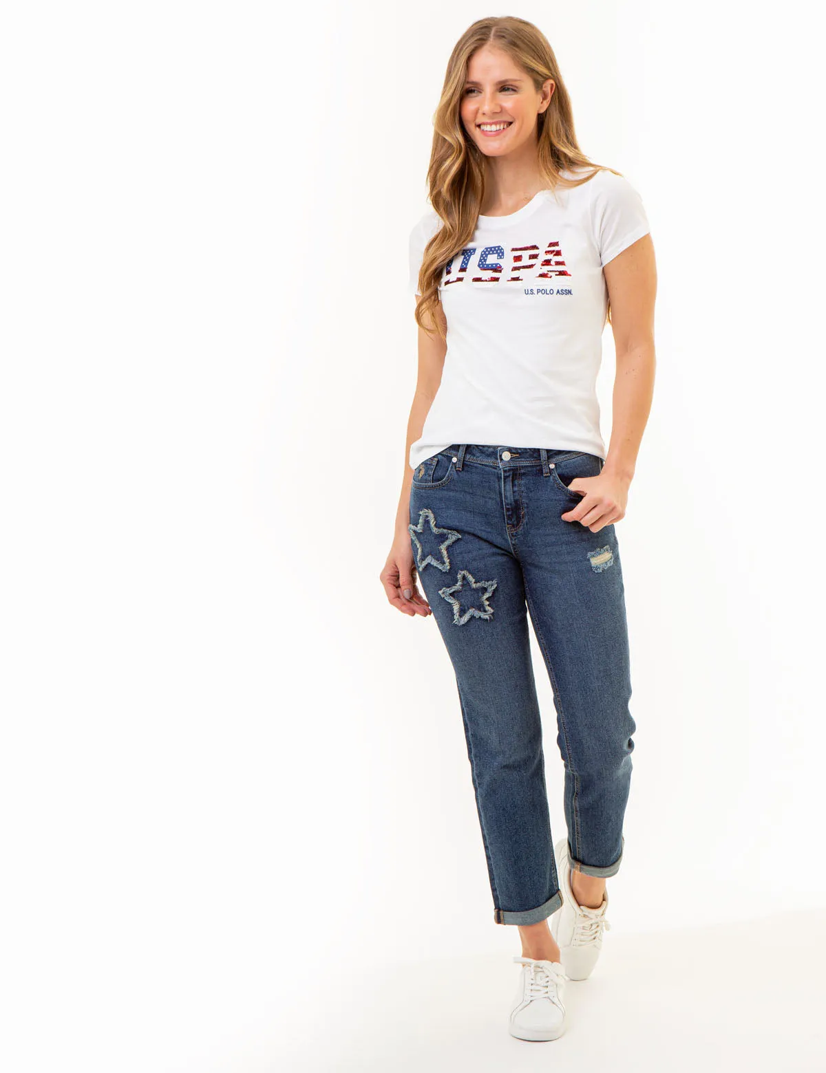 MID RISE BOYFRIEND JEANS sold by U.S. Polo Assn. product image thumbnail 2