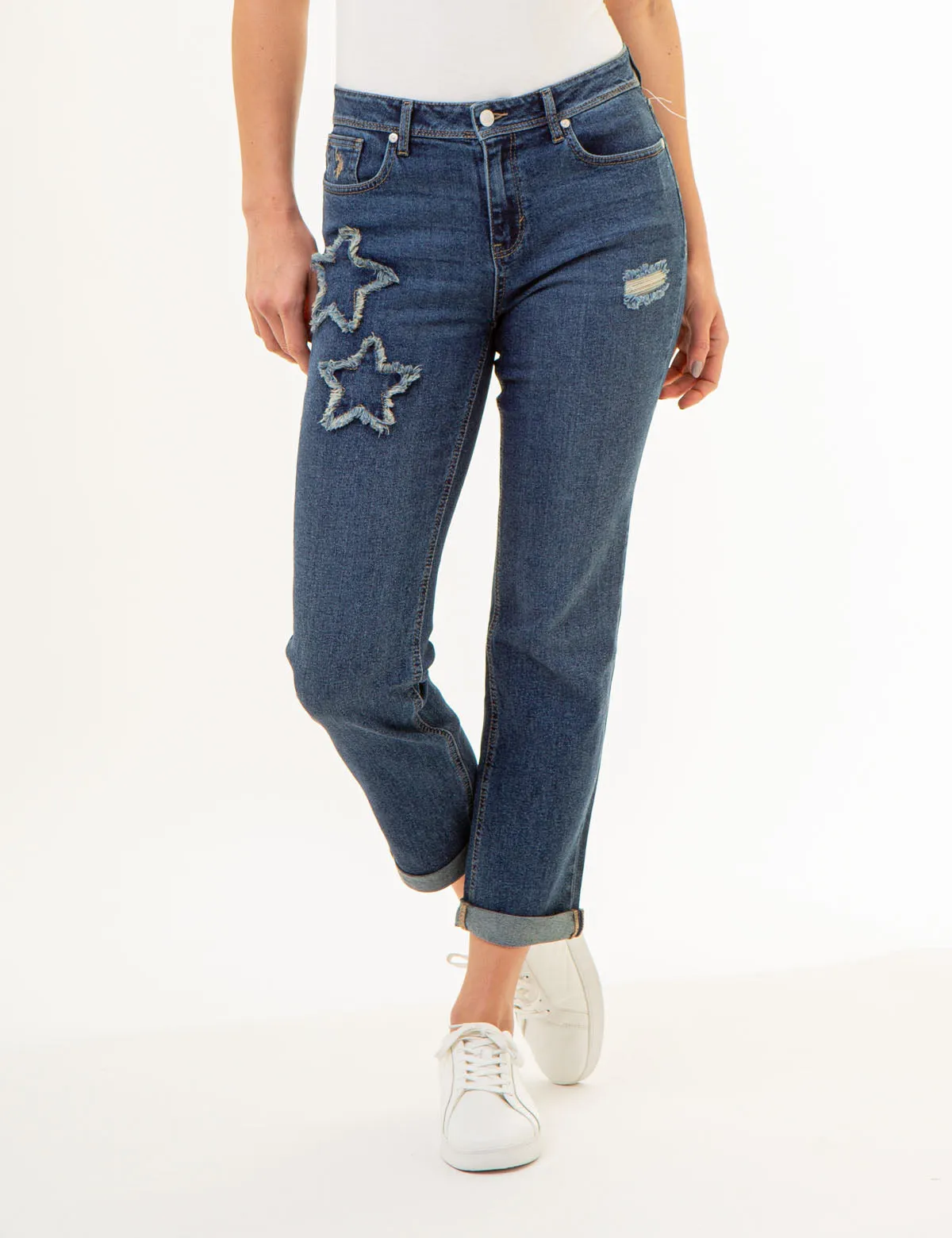 MID RISE BOYFRIEND JEANS sold by U.S. Polo Assn.