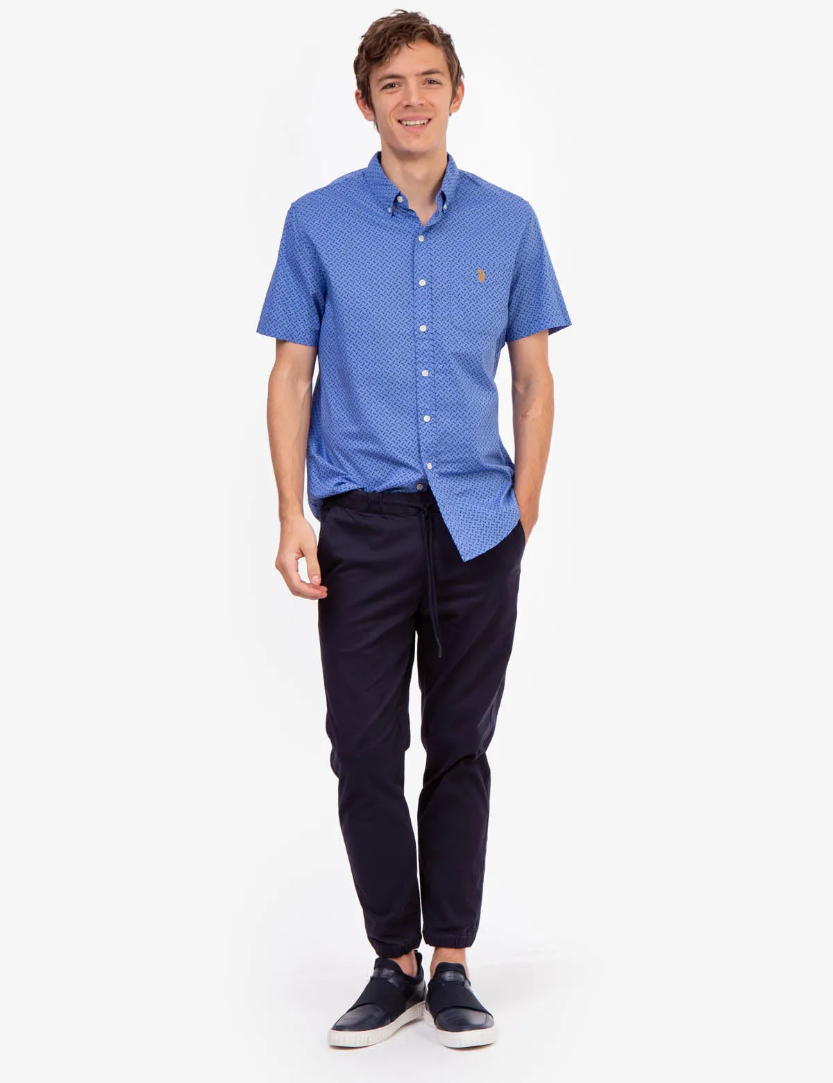 PRINTED SLUB POPLIN SHORT SLEEVE SHIRT sold by U.S. Polo Assn. product image thumbnail 2