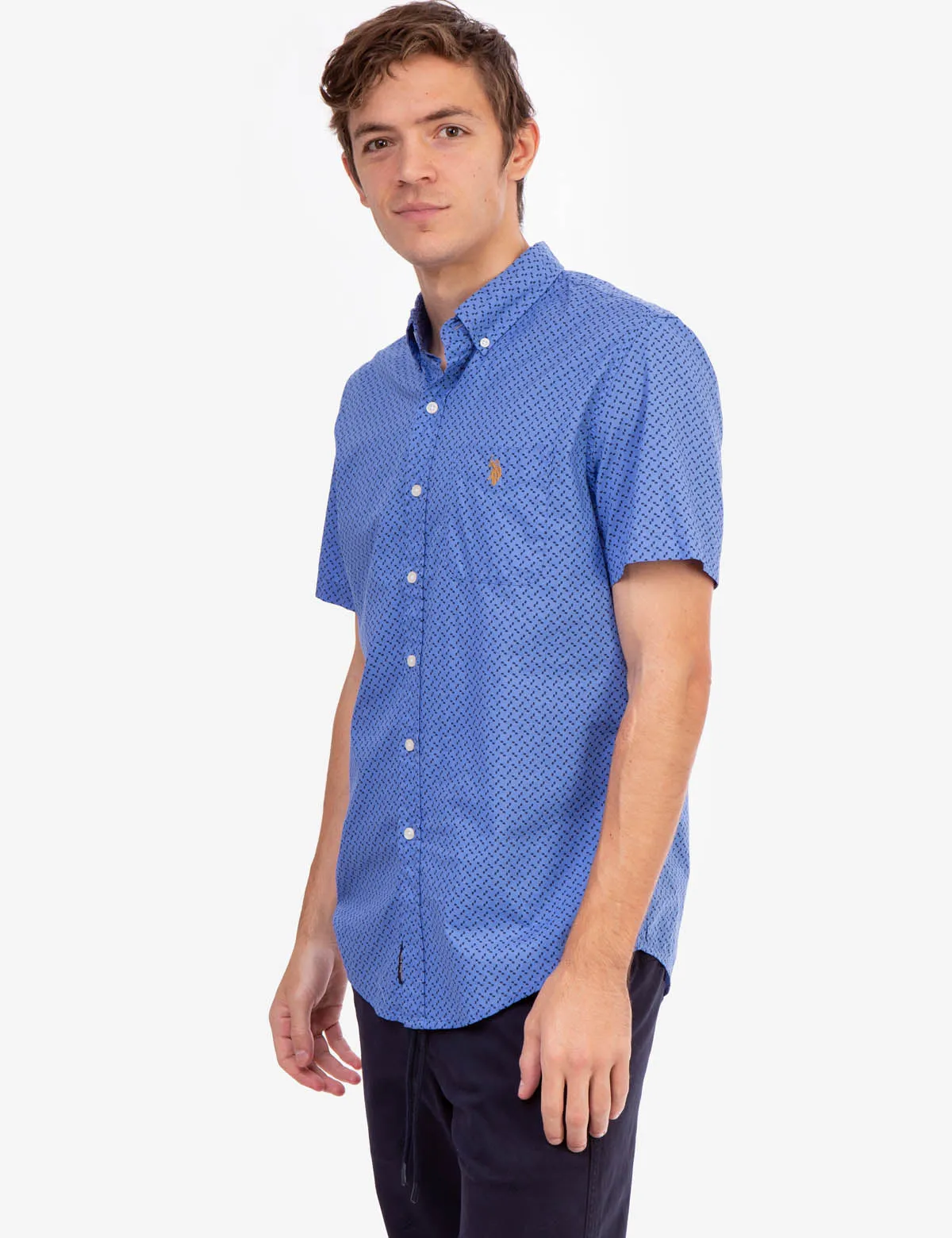 PRINTED SLUB POPLIN SHORT SLEEVE SHIRT sold by U.S. Polo Assn. product image thumbnail 3