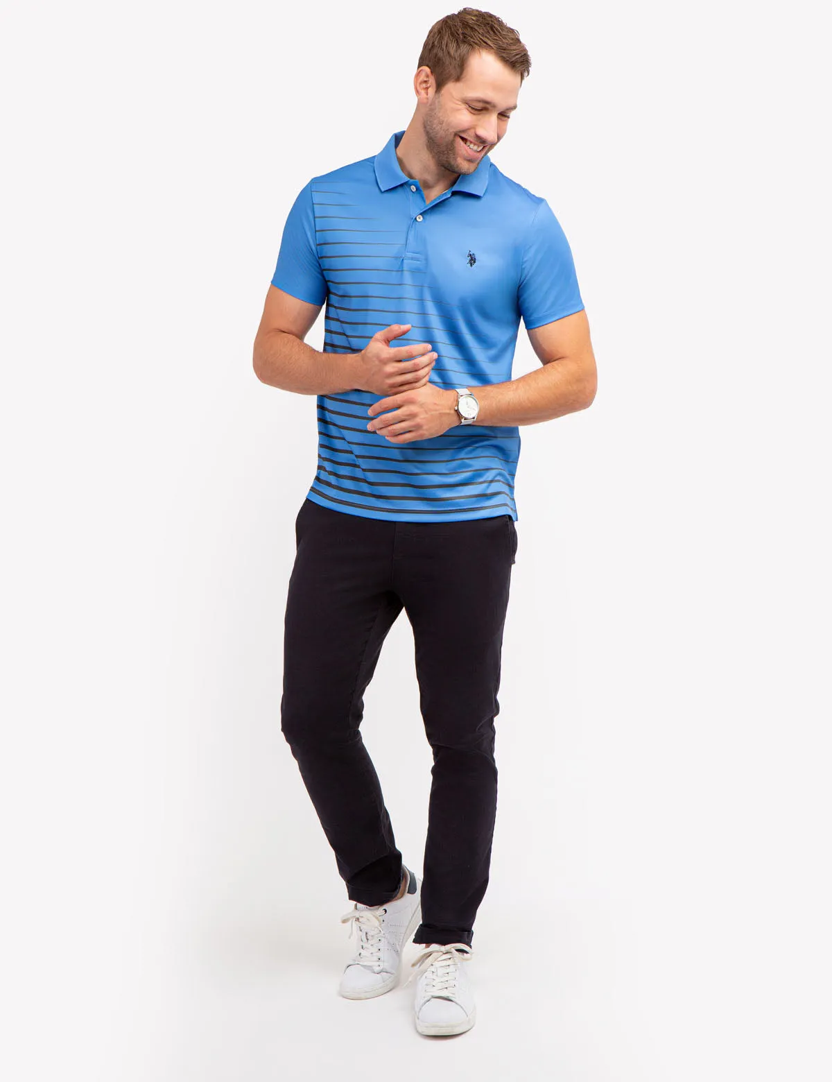 ENGINEERED DIAGONAL PRINT POLO SHIRT sold by U.S. Polo Assn. product image thumbnail 3