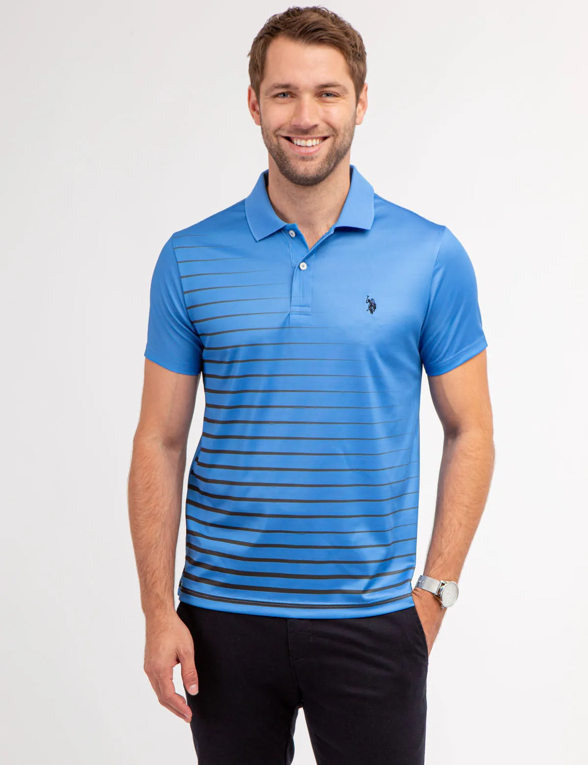 ENGINEERED DIAGONAL PRINT POLO SHIRT sold by U.S. Polo Assn.