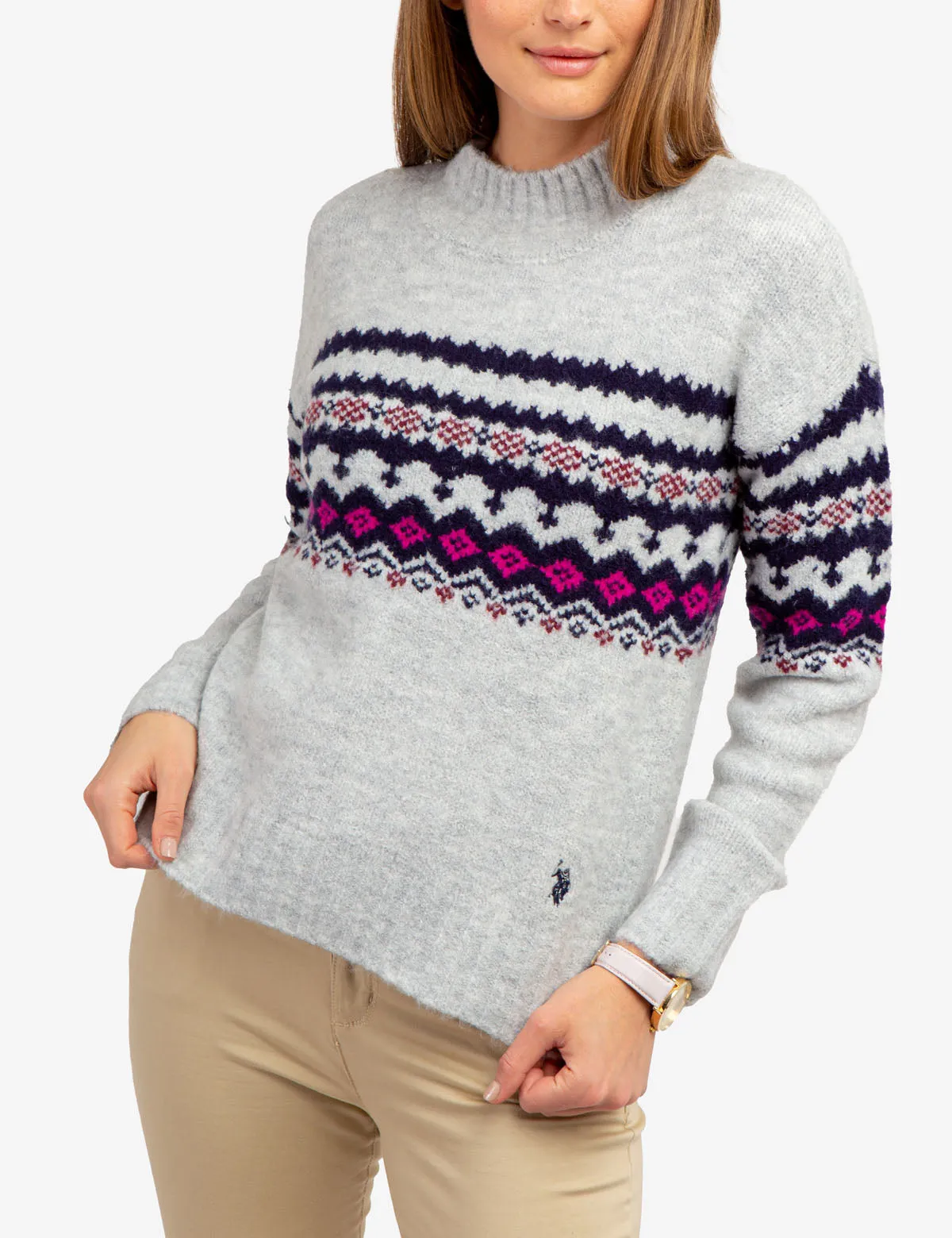 MOCK NECK JAQUARD SWEATER sold by U.S. Polo Assn. product image thumbnail 3