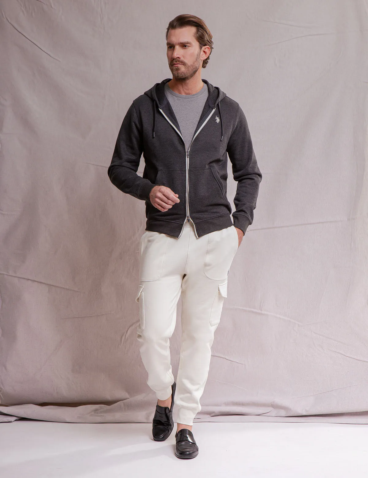 WHITE LABEL FULL ZIP HOODIE sold by U.S. Polo Assn.