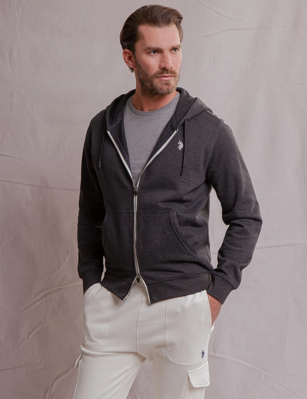 WHITE LABEL FULL ZIP HOODIE sold by U.S. Polo Assn. product image thumbnail 3