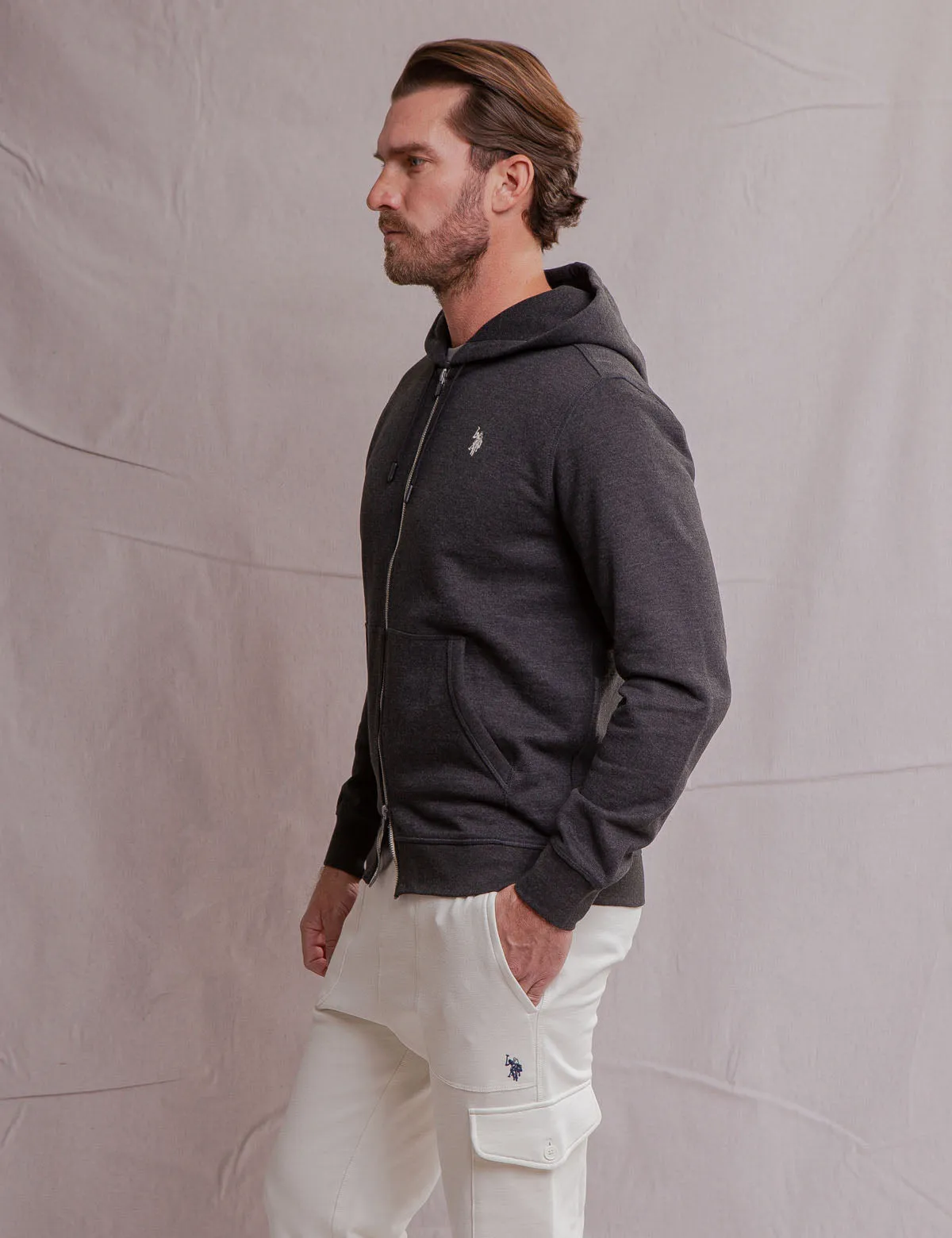 WHITE LABEL FULL ZIP HOODIE sold by U.S. Polo Assn. product image thumbnail 4