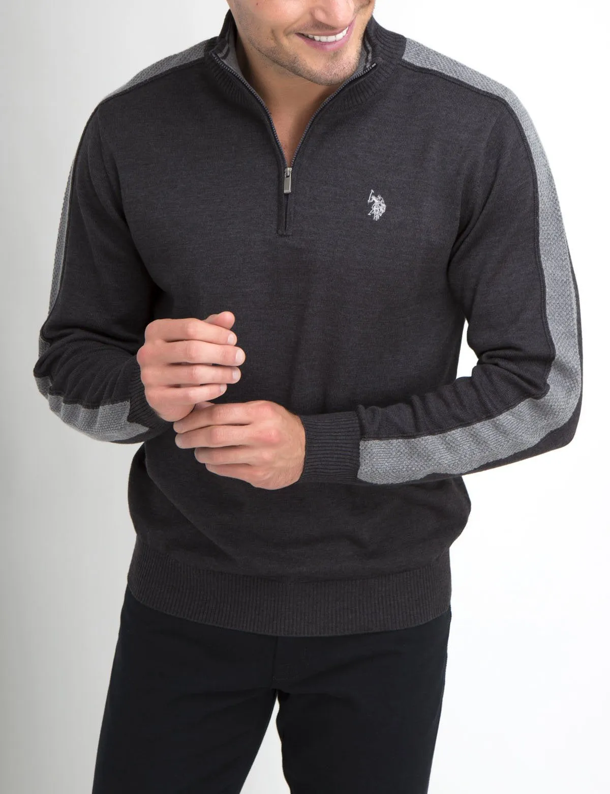 STRETCH 1/4 ZIP SWEATER sold by U.S. Polo Assn.