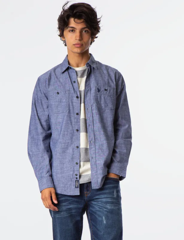 SLIM FIT CANVAS SHIRT sold by U.S. Polo Assn.