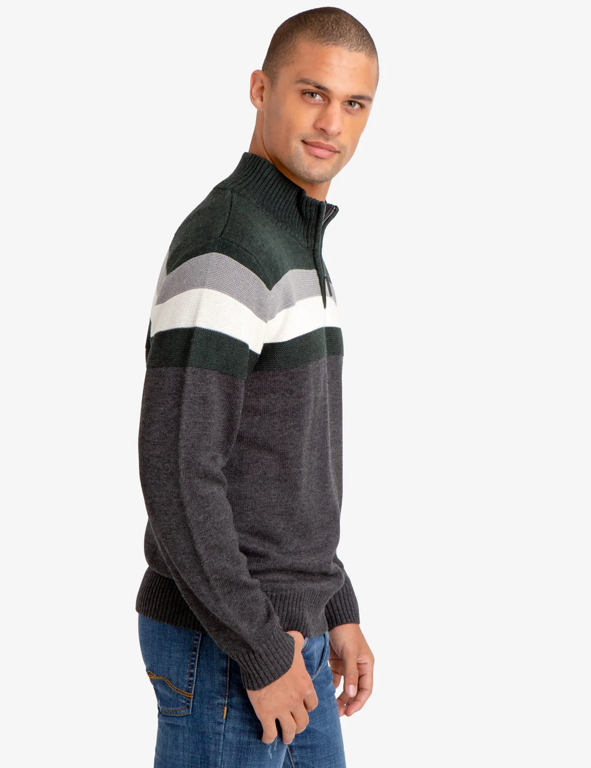 1/4 ZIP STRIPED SWEATER sold by U.S. Polo Assn. product image thumbnail 3