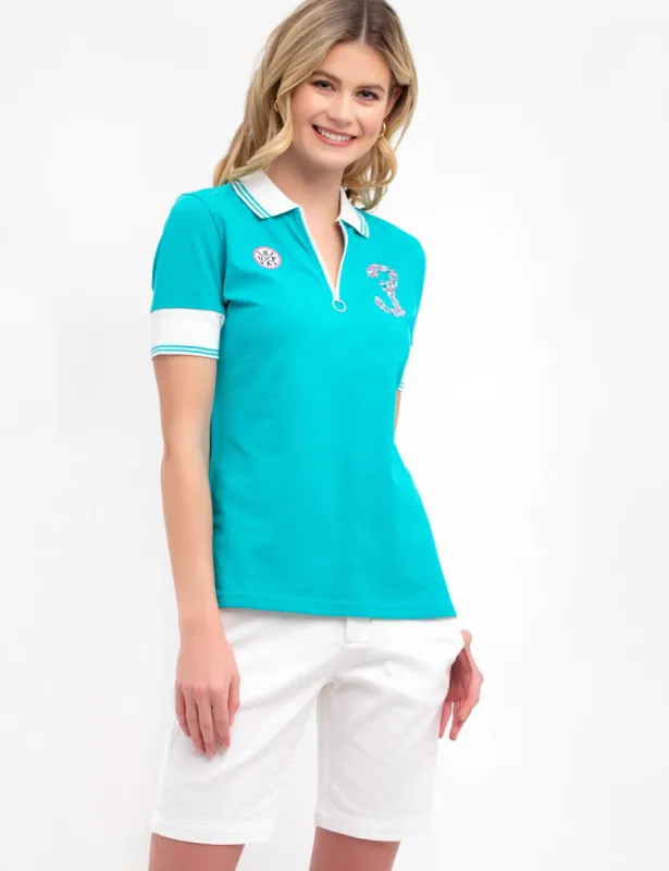 FLORAL ZIP POLO SHIRT sold by U.S. Polo Assn.