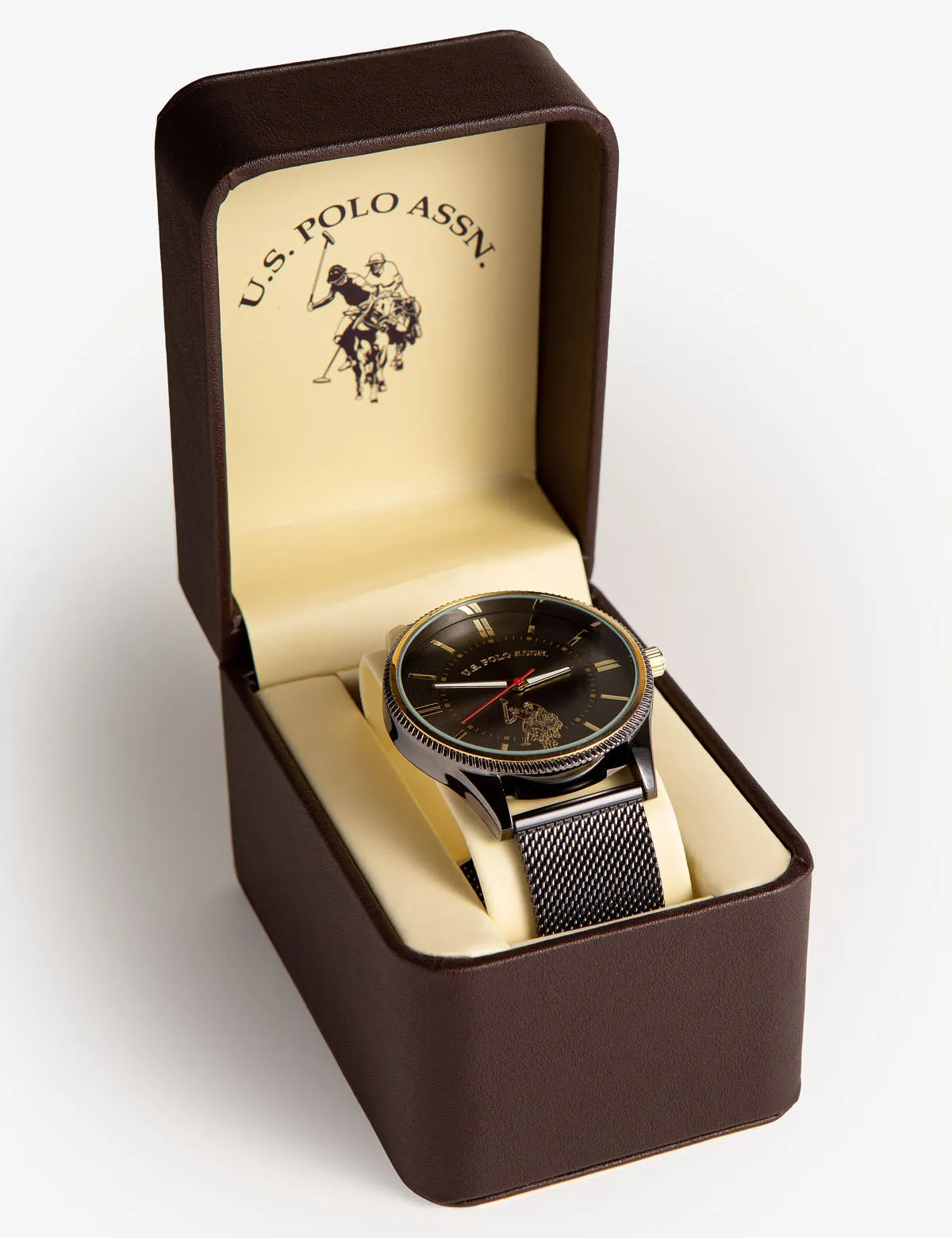 Gunmetal Mesh Watch with Goldtone Accents sold by U.S. Polo Assn. product image thumbnail 2