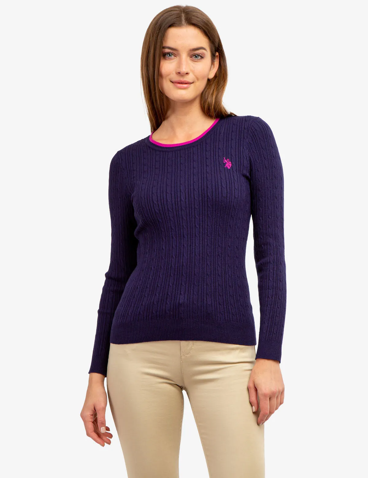 TIPPED SOFT CABLE CREW NECK SWEATER sold by U.S. Polo Assn. product image thumbnail 5