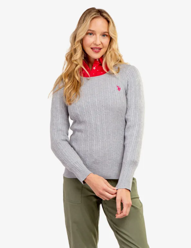 TIPPED SOFT CABLE CREW NECK SWEATER sold by U.S. Polo Assn.