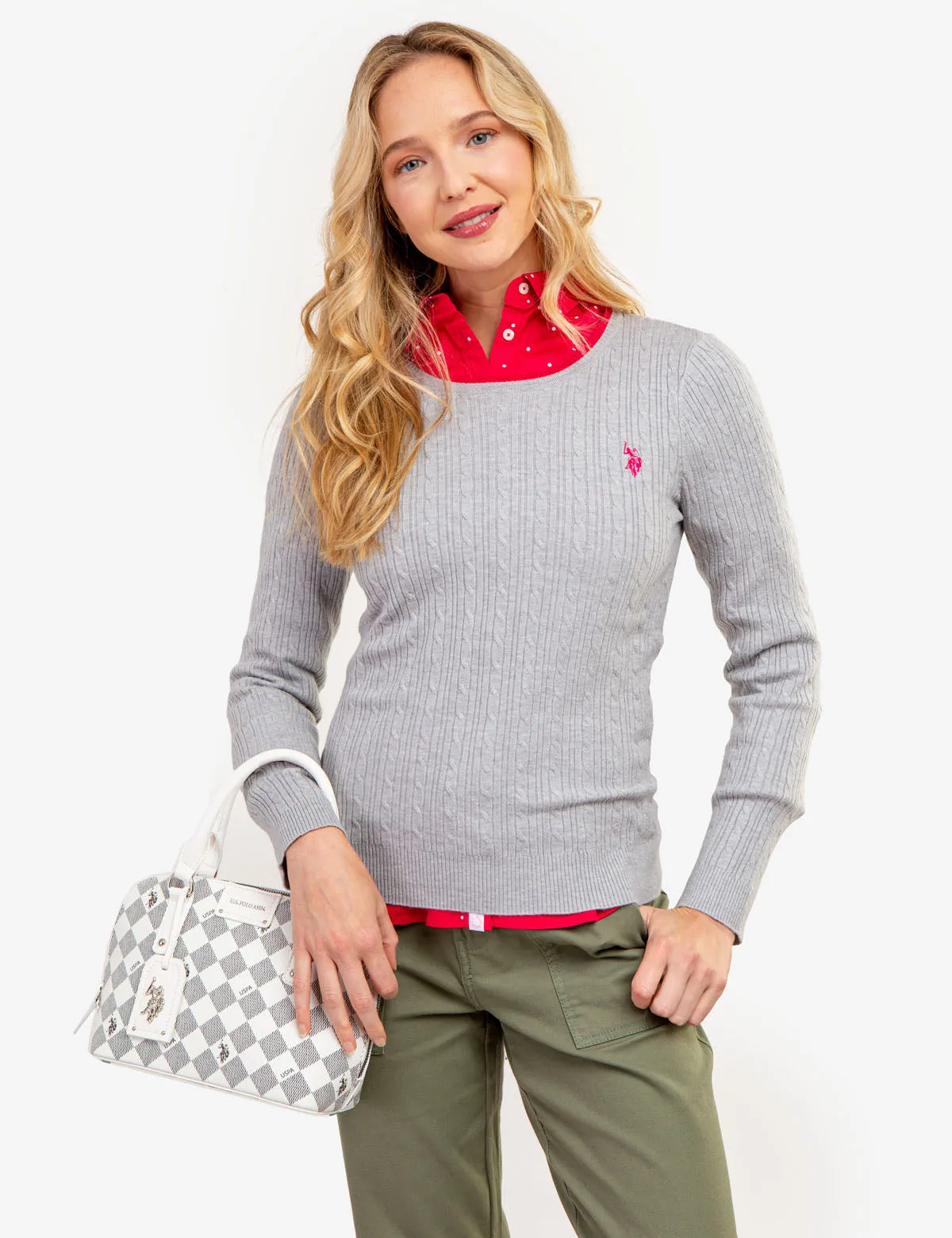 TIPPED SOFT CABLE CREW NECK SWEATER sold by U.S. Polo Assn. product image thumbnail 4
