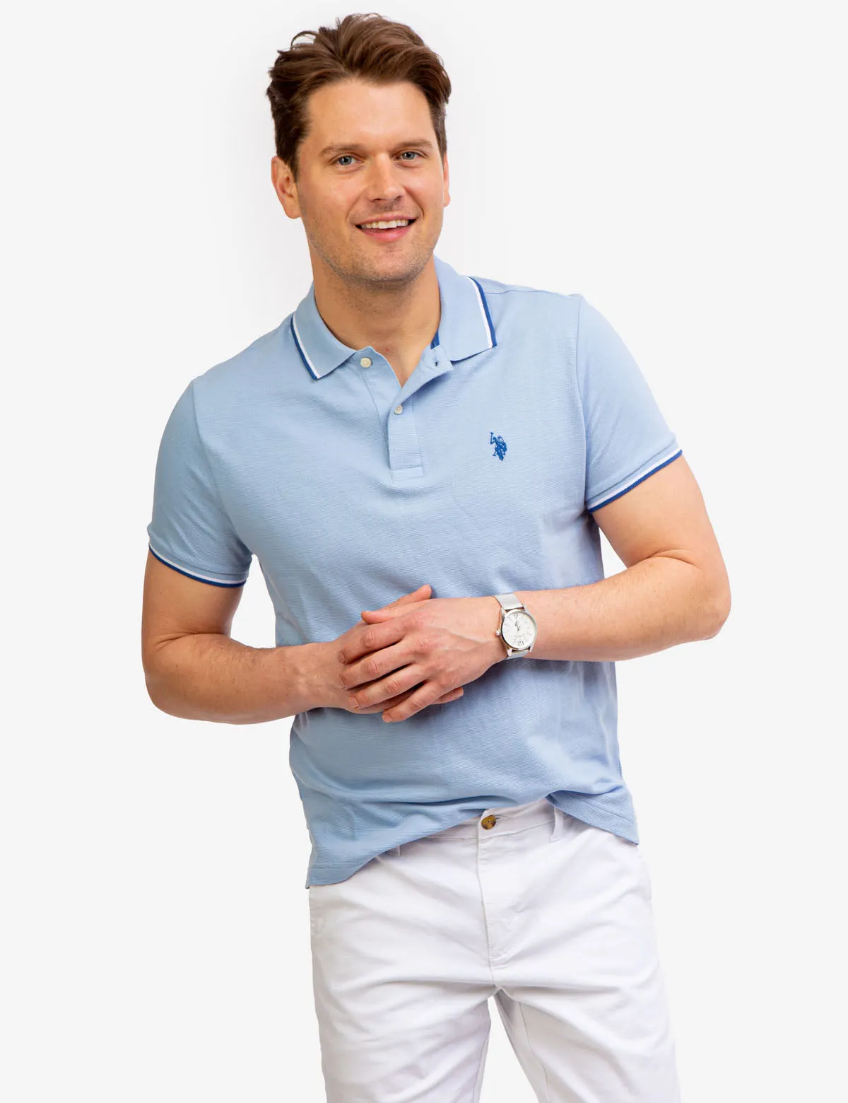 TIPPED OTTOMAN PIQUE POLO SHIRT sold by U.S. Polo Assn.