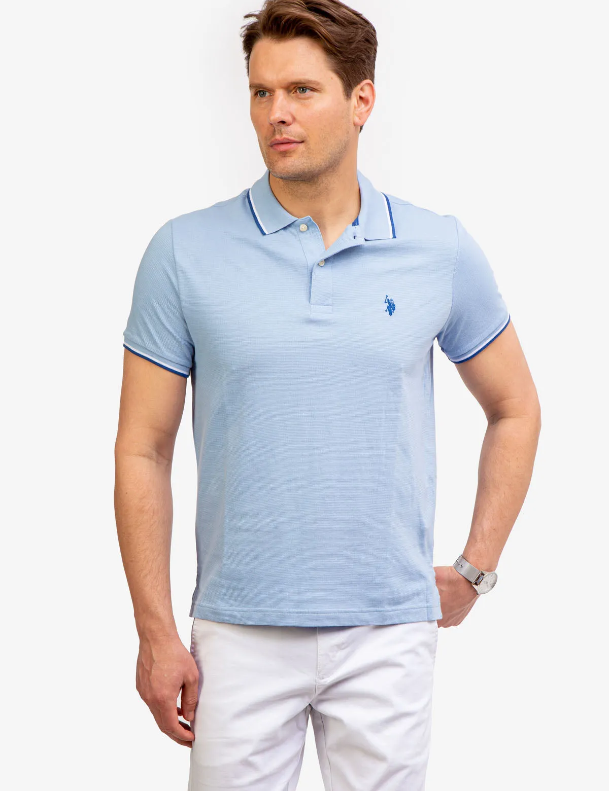 TIPPED OTTOMAN PIQUE POLO SHIRT sold by U.S. Polo Assn. product image thumbnail 2