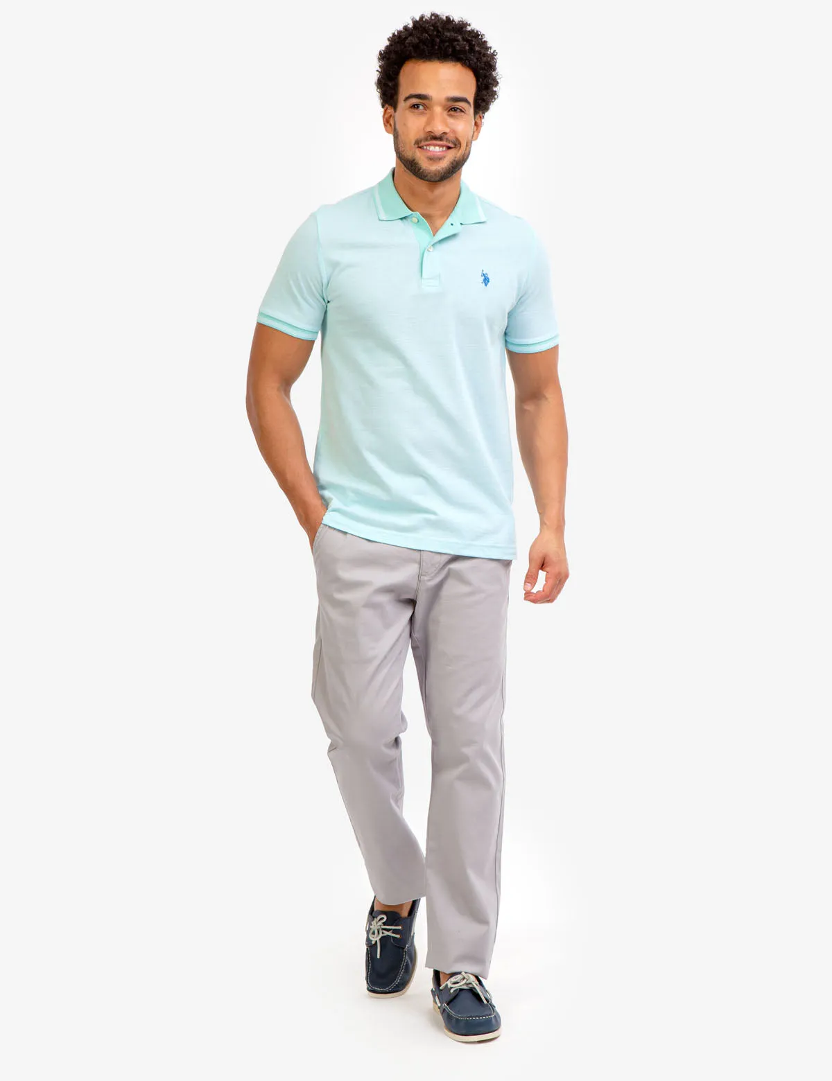 BIRDSEYE CONTRAST COLLAR POLO SHIRT sold by U.S. Polo Assn. product image thumbnail 2