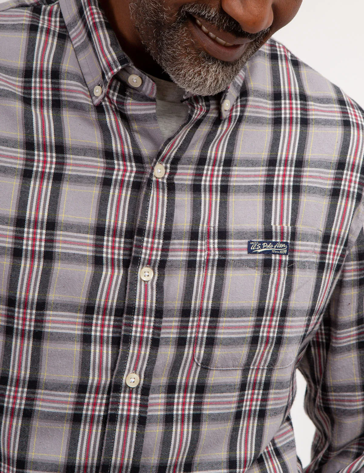 PLAID PEACHED TWILL LONG SLEEVE SHIRT sold by U.S. Polo Assn. product image thumbnail 3