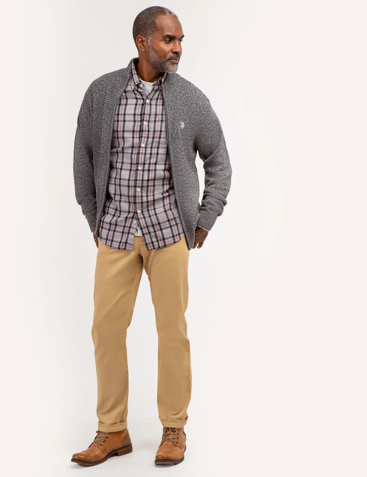 PLAID PEACHED TWILL LONG SLEEVE SHIRT sold by U.S. Polo Assn. product image thumbnail 2