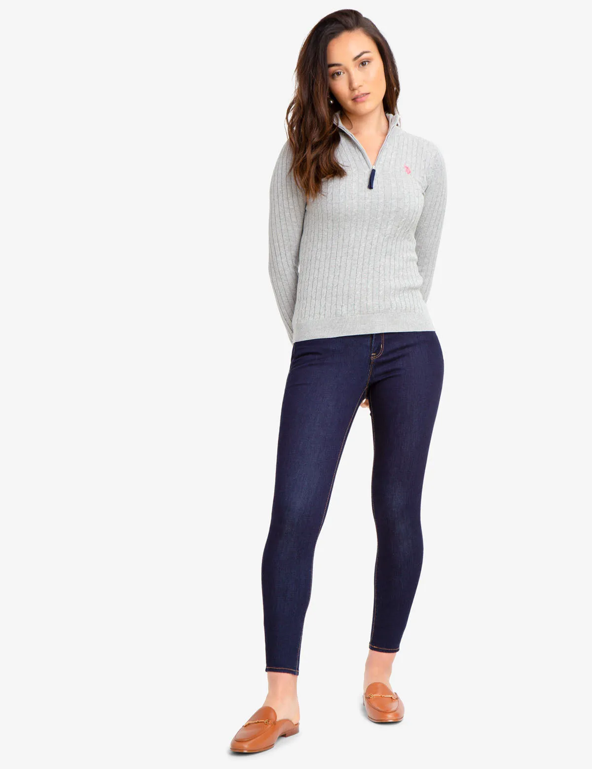 CABLE KNIT SWEATER WITH QUARTER ZIP sold by U.S. Polo Assn. product image thumbnail 2