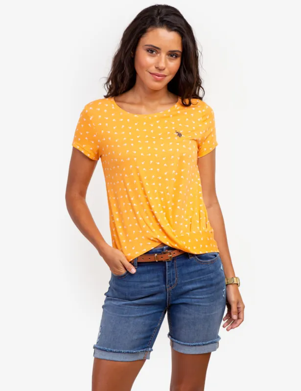 TWIST FRONT CREW NECK T-SHIRT sold by U.S. Polo Assn.