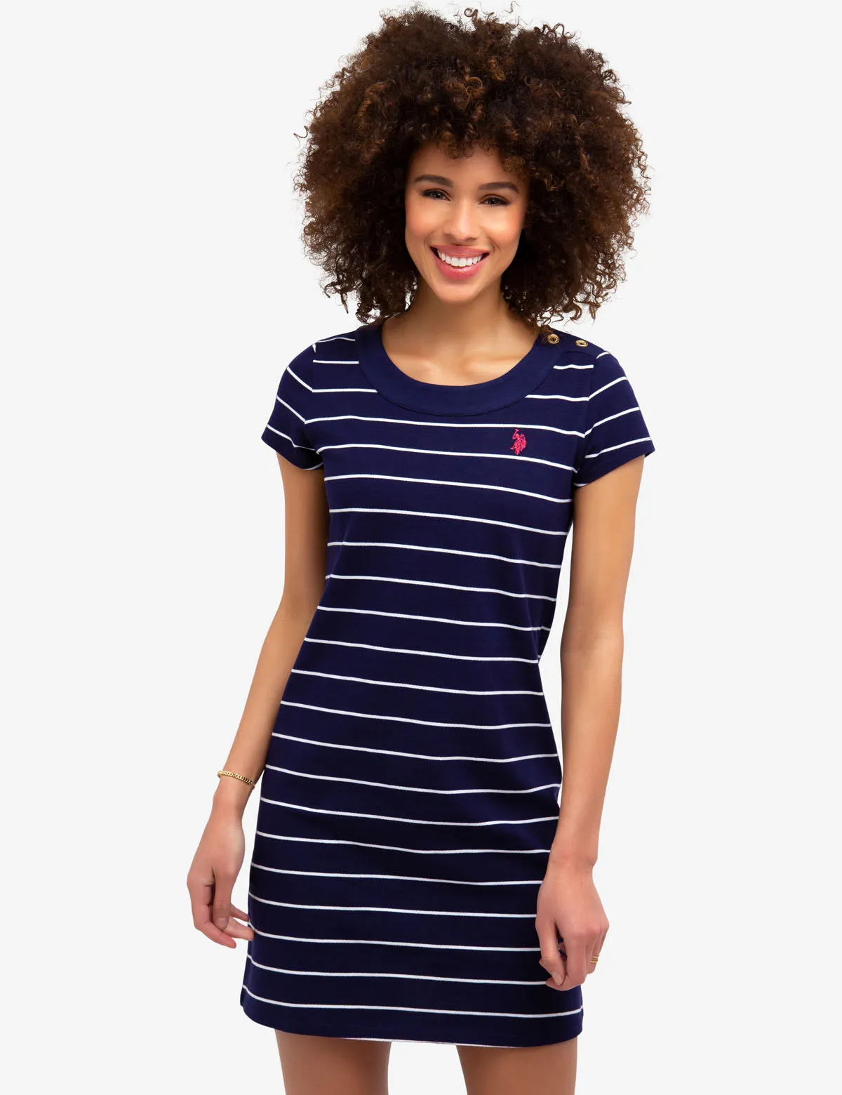 STRIPED BUTTON SHOULDER DRESS sold by U.S. Polo Assn. product image thumbnail 5