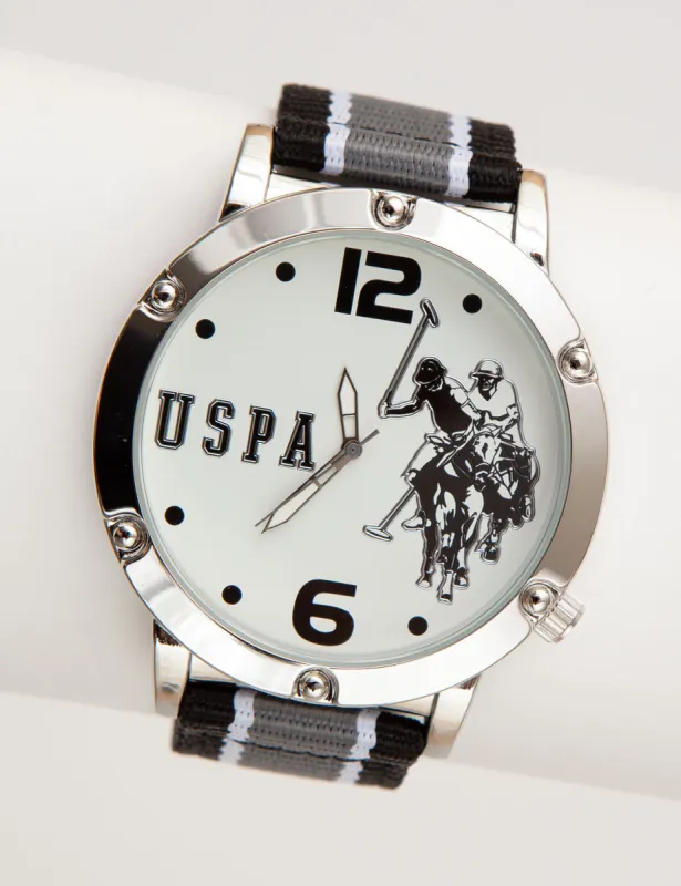MEN'S LOGO STRIPE STRAP WATCH sold by U.S. Polo Assn.