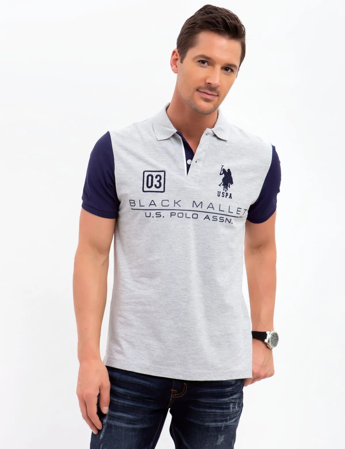 BLACK MALLET LOGO POLO SHIRT sold by U.S. Polo Assn.