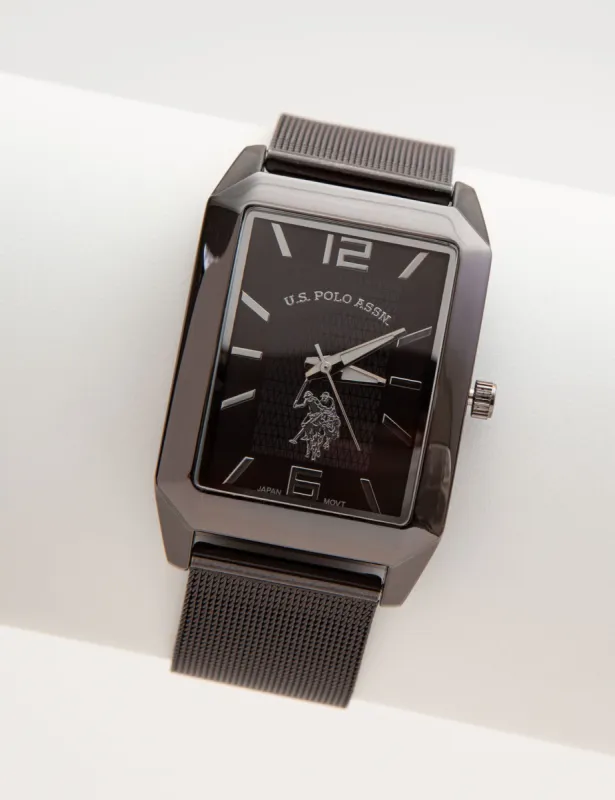 MEN'S SQUARE FACE MESH STRAP WATCH sold by U.S. Polo Assn.