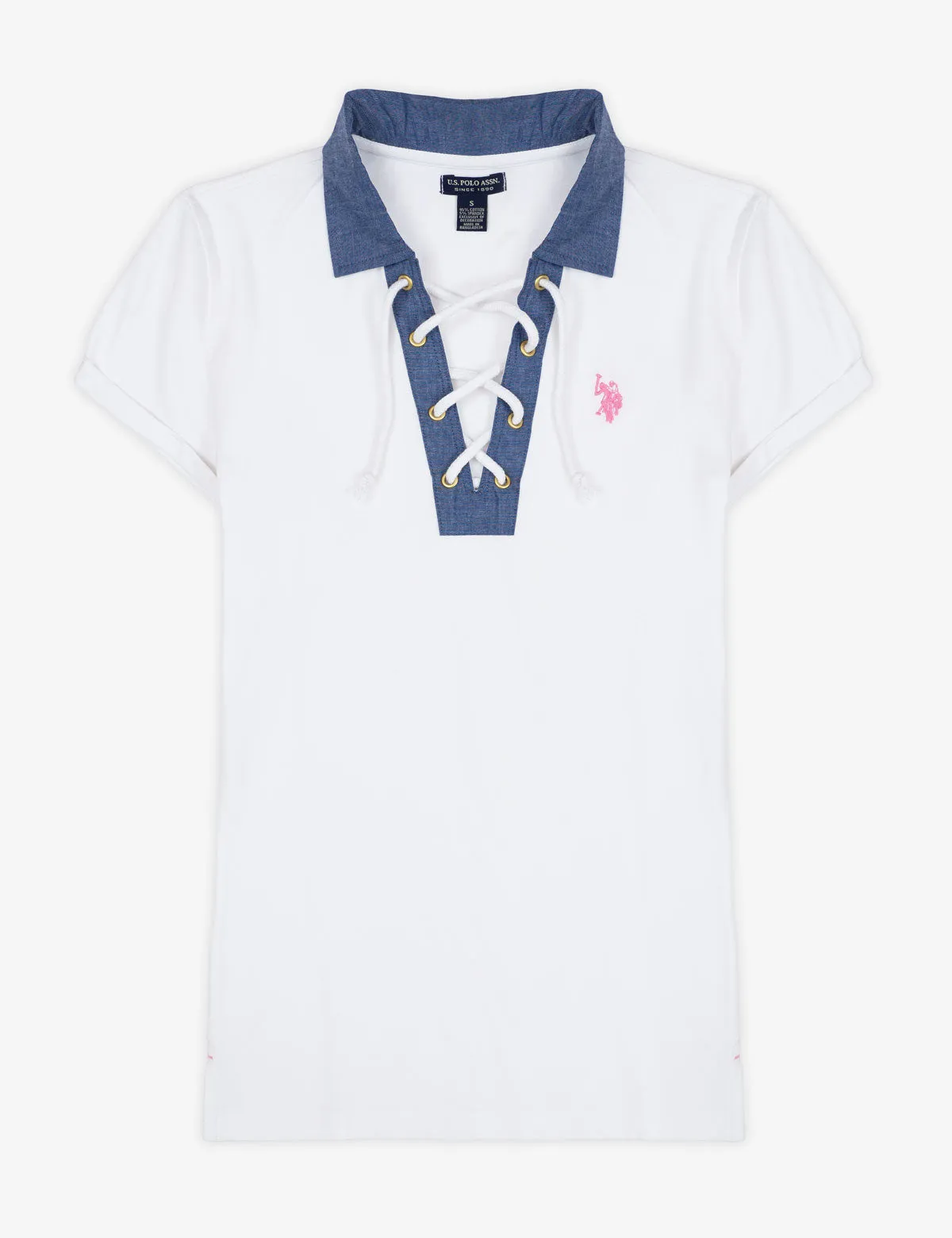 CHAMBRAY COLLAR LACE UP POLO SHIRT sold by U.S. Polo Assn. product image thumbnail 2