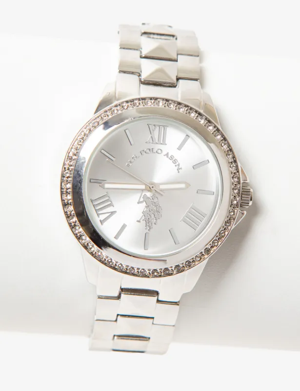 WOMENS SILVER FACE DIAMOND BRACELET WATCH sold by U.S. Polo Assn.