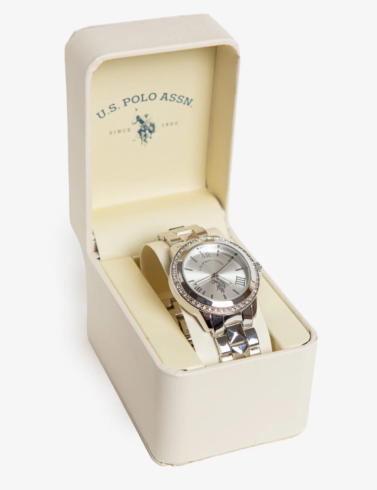 WOMENS SILVER FACE DIAMOND BRACELET WATCH sold by U.S. Polo Assn. product image thumbnail 2