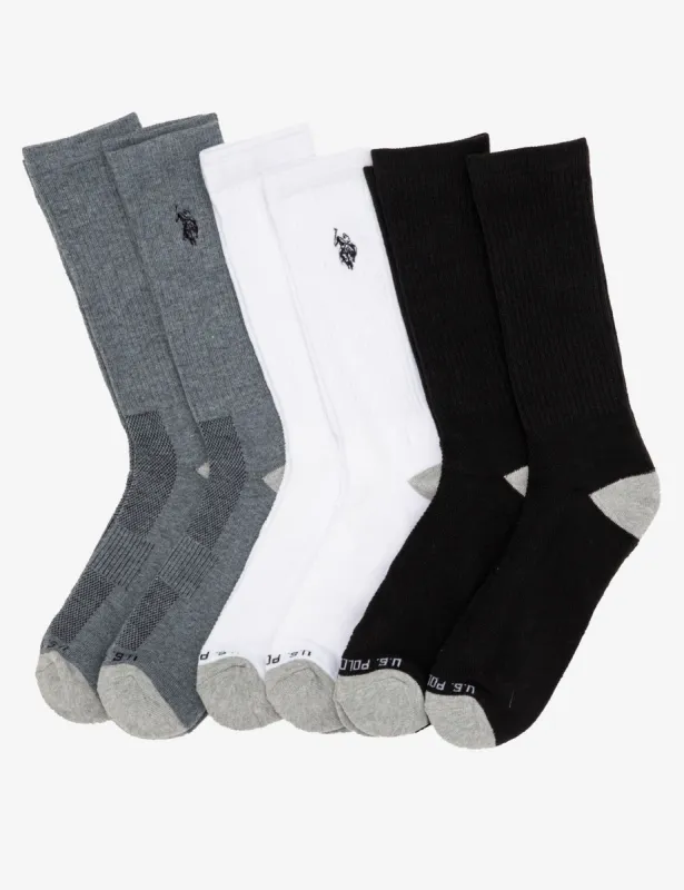 MENS 6PK ASSORTED SOLID CREW SOCKS sold by U.S. Polo Assn.