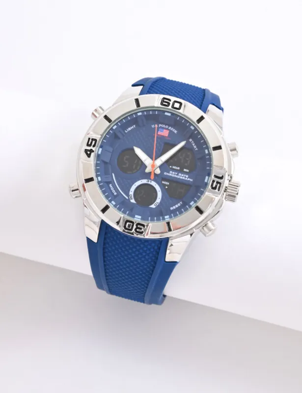 MEN'S BLUE STRAP ANA DIGI WATCH sold by U.S. Polo Assn.