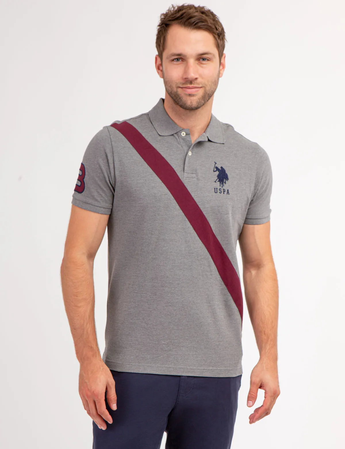 COLORBLOCK SASH FRONT PIQUE POLO SHIRT sold by U.S. Polo Assn.