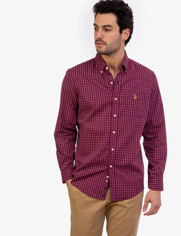 PLAID POPLIN STRETCH LONG SLEEVE SHIRT sold by U.S. Polo Assn.