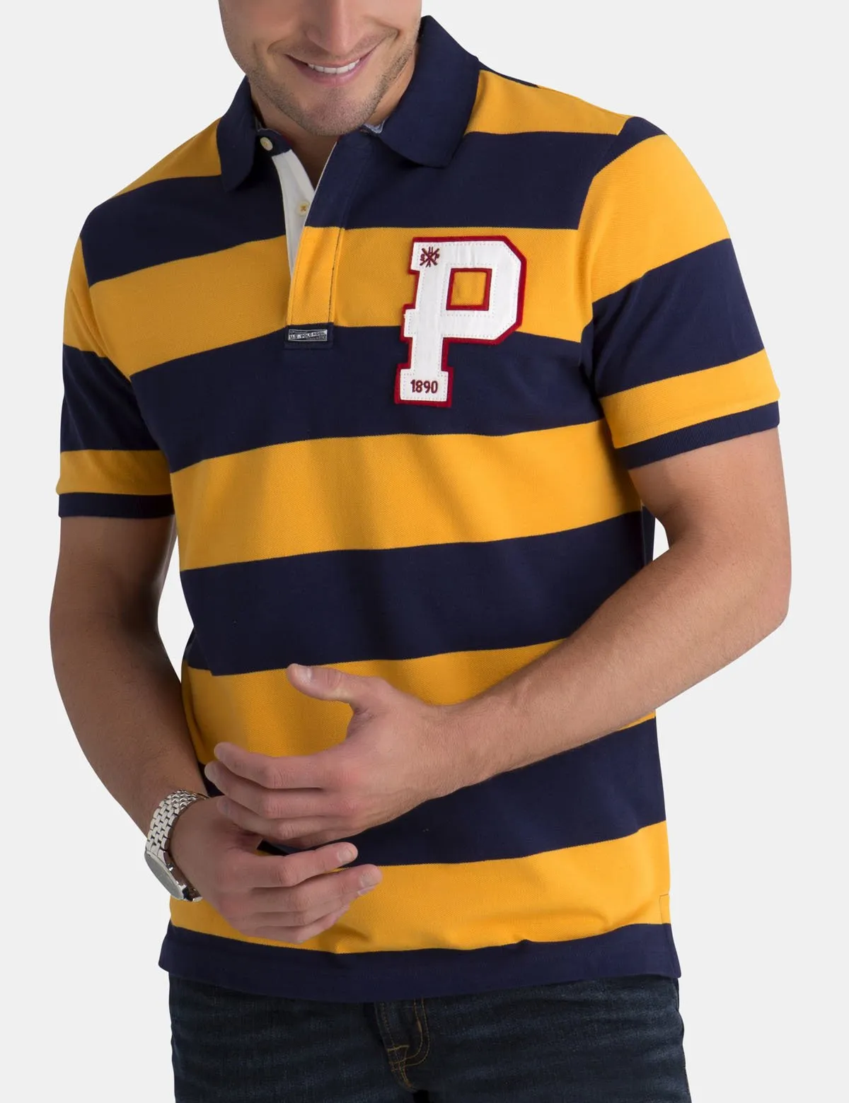 P PATCH RUGBY STRIPE POLO SHIRT sold by U.S. Polo Assn. product image thumbnail 4