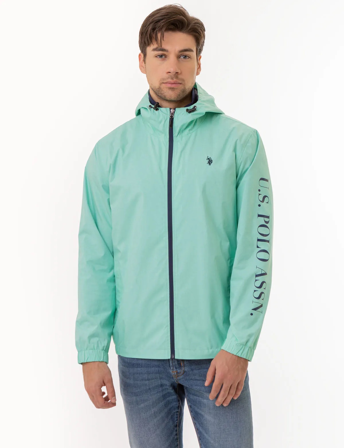 USPA HEATHERED HOODED WINDBREAKER sold by U.S. Polo Assn. product image thumbnail 5