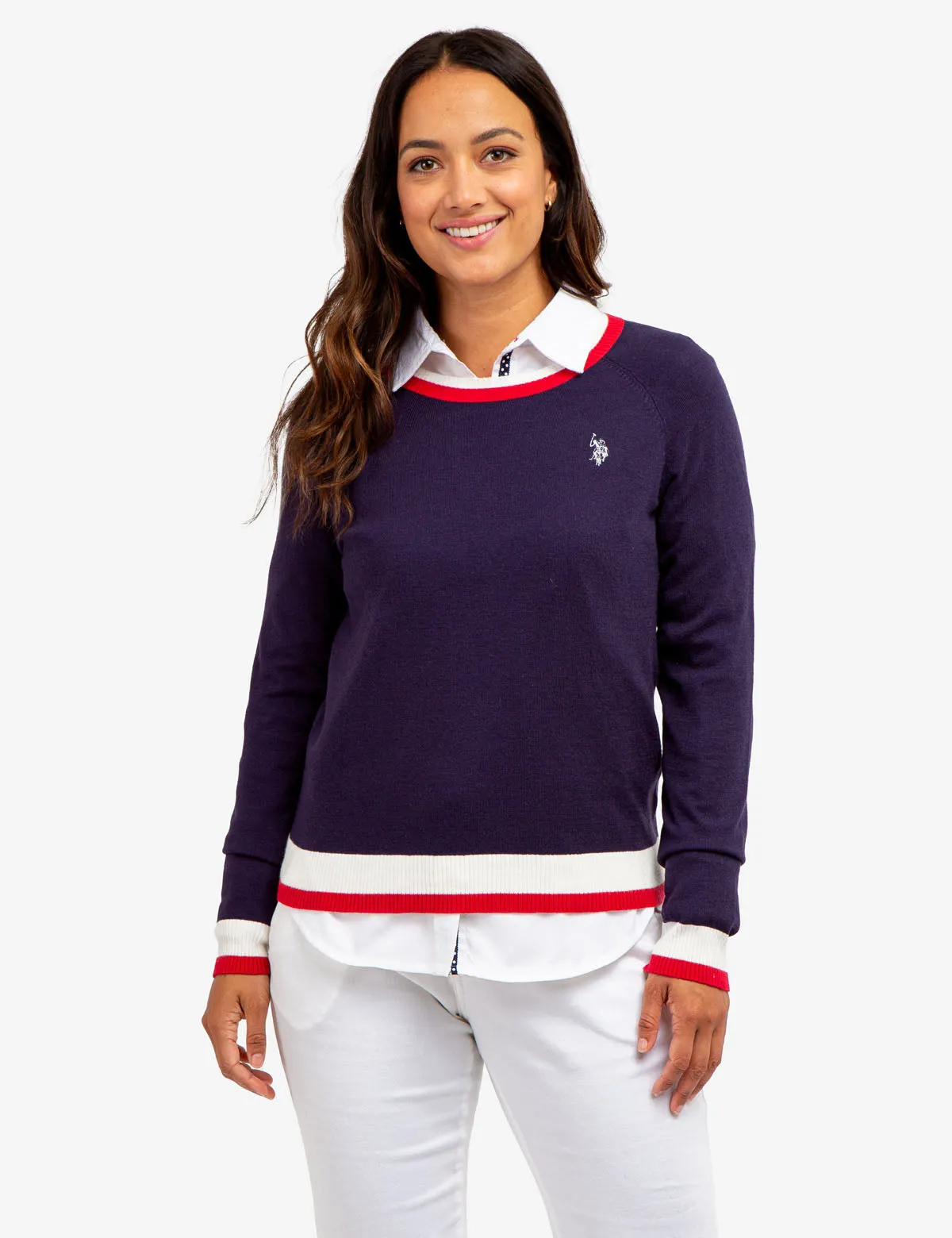 RAGLAN SLEEVE CREW NECK SWEATER sold by U.S. Polo Assn.