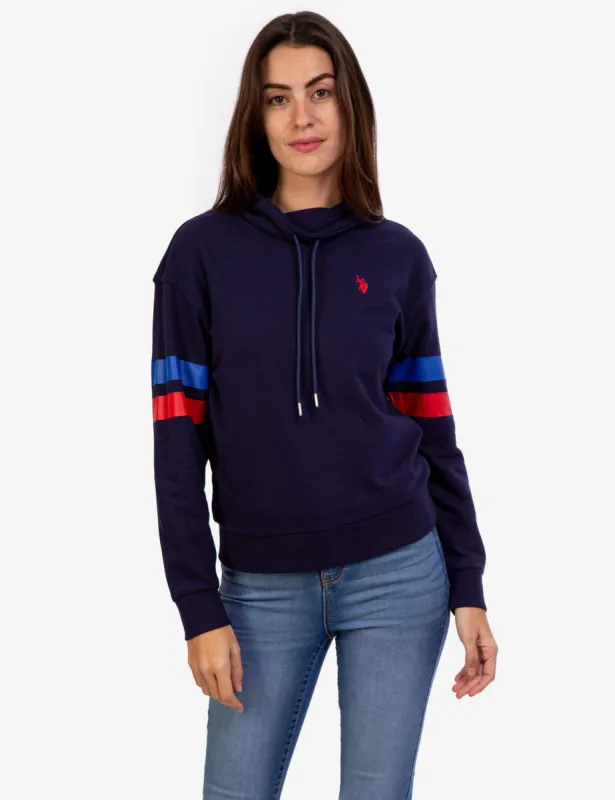 STRIPE SLEEVE COWL NECK SWEATSHIRT sold by U.S. Polo Assn.