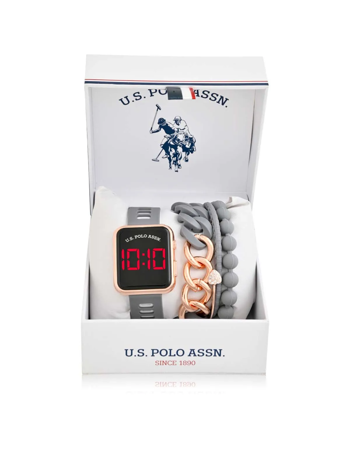 LADIES LED SQUARE FACE WATCH & STACKABLE BRACELETS SET sold by U.S. Polo Assn. product image thumbnail 2