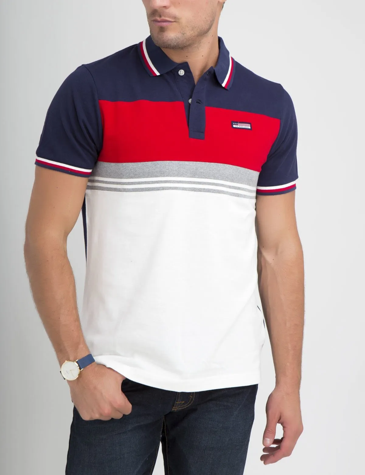 FLAG COLORBLOCK POLO SHIRT sold by U.S. Polo Assn.