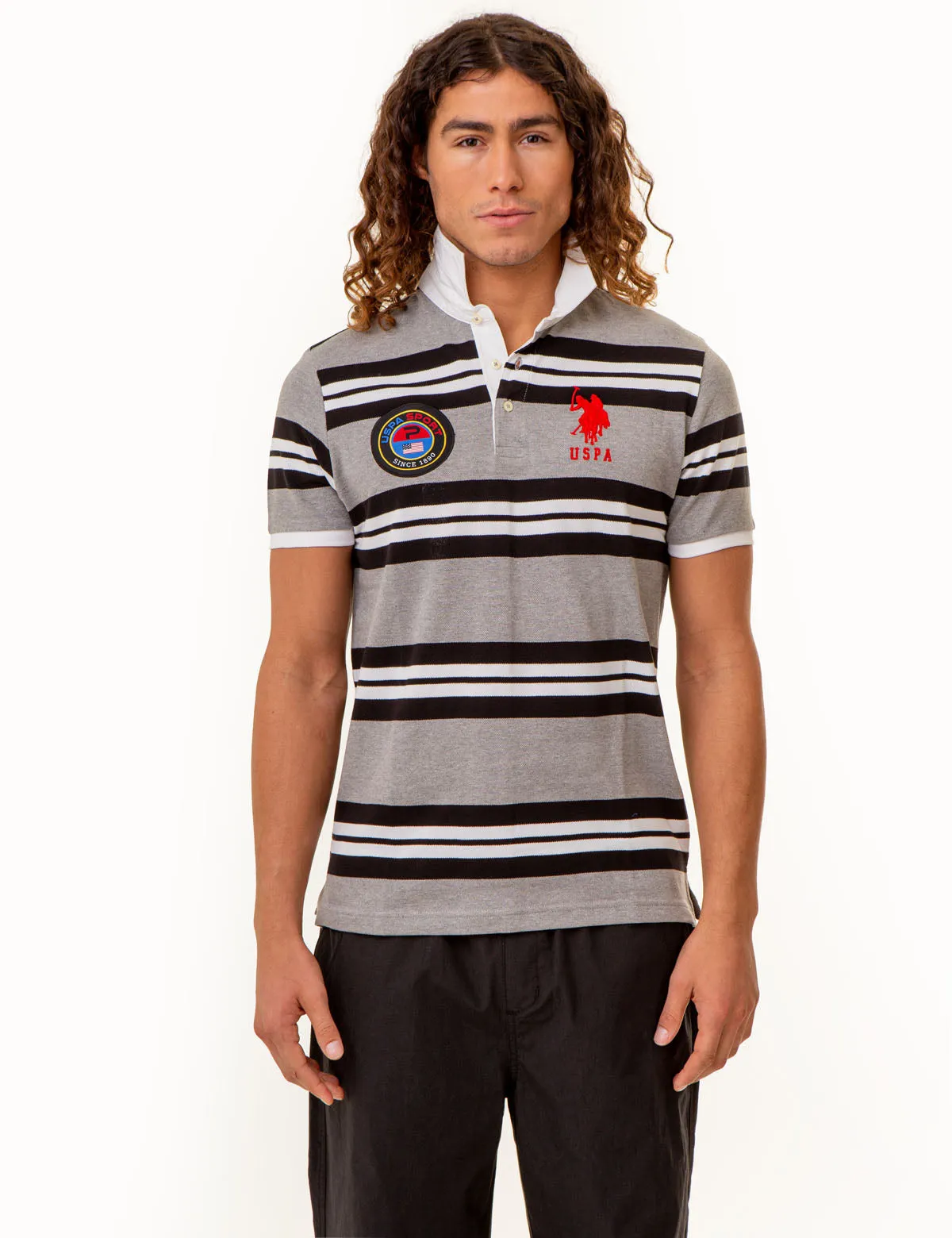 USPA SPORT YARN DYE STRIPE POLO SHIRT sold by U.S. Polo Assn.