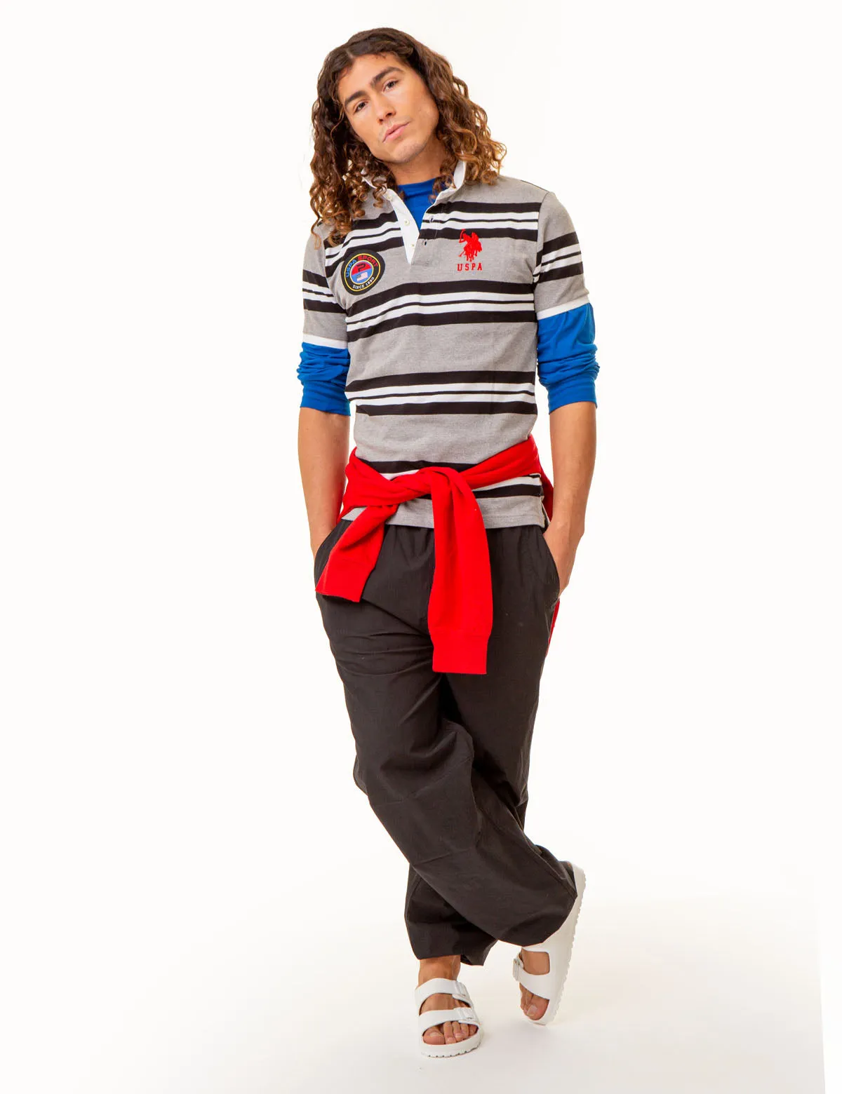 USPA SPORT YARN DYE STRIPE POLO SHIRT sold by U.S. Polo Assn. product image thumbnail 2