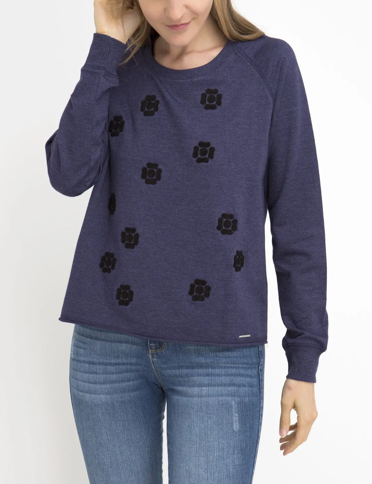 FLORAL APPLIQUE LONG SLEEVE SWEATSHIRT sold by U.S. Polo Assn.