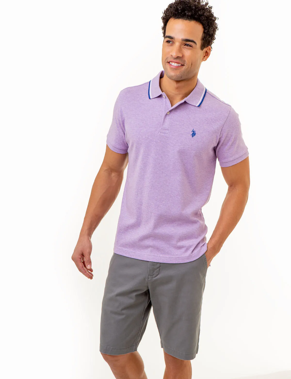 SLIM FIT TIPPED INTERLOCK POLO SHIRT sold by U.S. Polo Assn.
