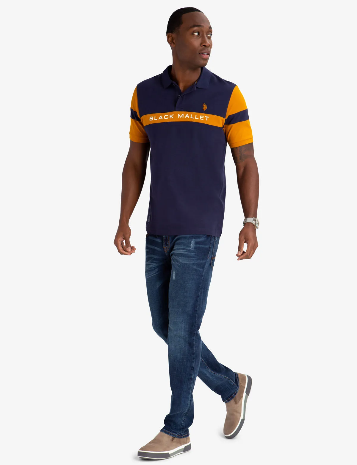 BLACK MALLET CLASSIC FIT CHEST STRIPE POLO SHIRT sold by U.S. Polo Assn. product image thumbnail 2