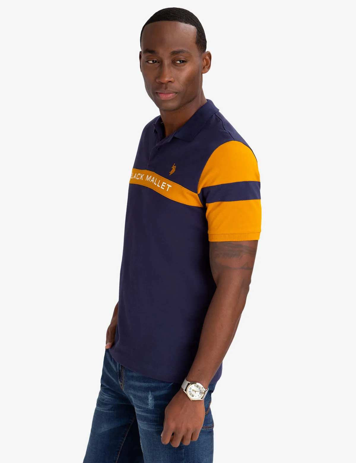 BLACK MALLET CLASSIC FIT CHEST STRIPE POLO SHIRT sold by U.S. Polo Assn. product image thumbnail 3